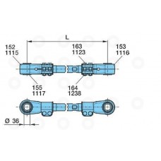 Штанга реактивная регулируемая D36 мм L=425 (410-440 мм)