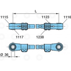 Штанга реактивная регулируемая D36 мм L=395 (380-410 мм)